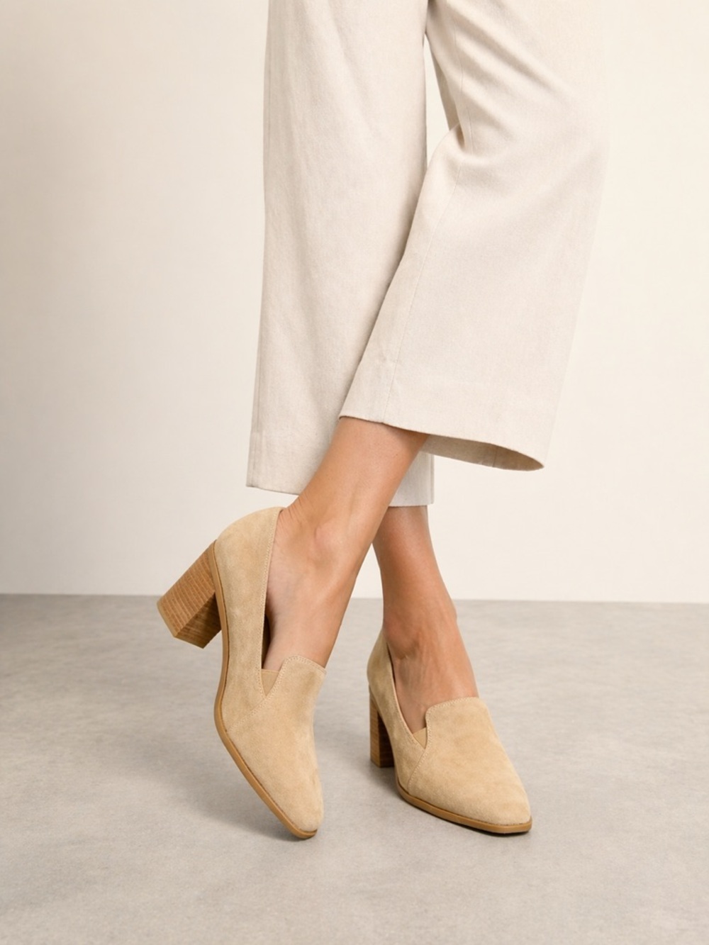 Joie Wevenly Suede Block Heel Loafers – Size 9.5